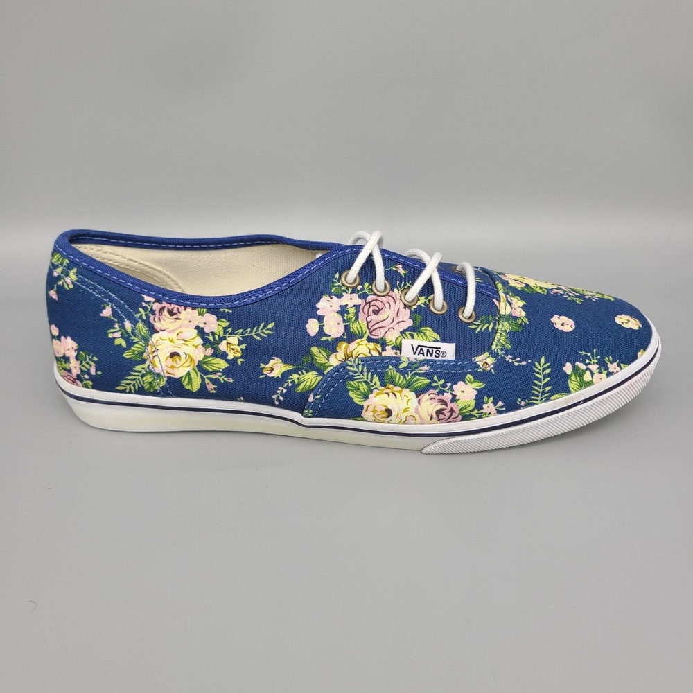 Vans Shoes Floral Off The Wall Womens  Lace Up Canvas Navy Pink Size 8